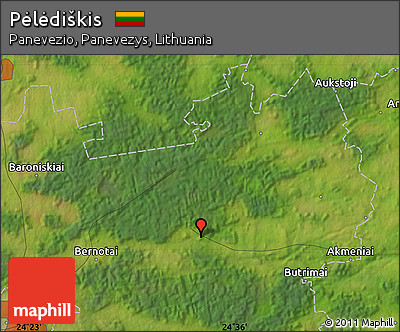 Satellite Map of Pėlėdiškis