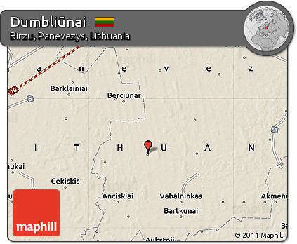 Shaded Relief Map of Dumbliūnai
