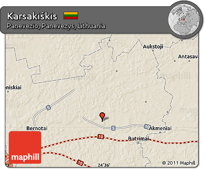 Shaded Relief Map of Karsakiškis
