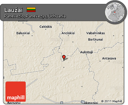 Shaded Relief Map of Laužai