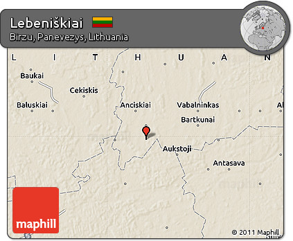 Shaded Relief Map of Lebeniškiai