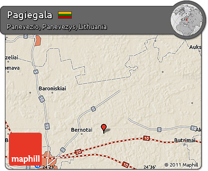 Shaded Relief Map of Pagiegala