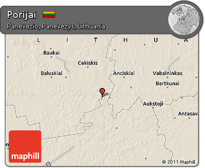 Shaded Relief Map of Porijai