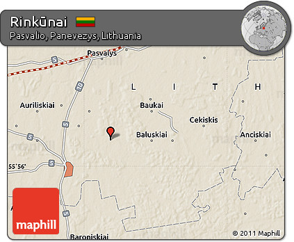 Shaded Relief Map of Rinkūnai