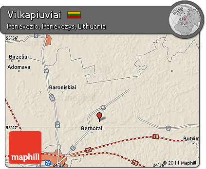 Shaded Relief Map of Vilkapiuviai
