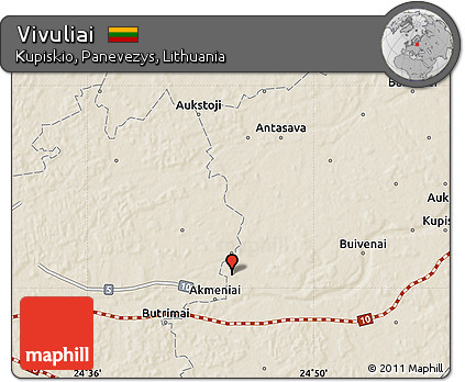 Shaded Relief Map of Vivuliai