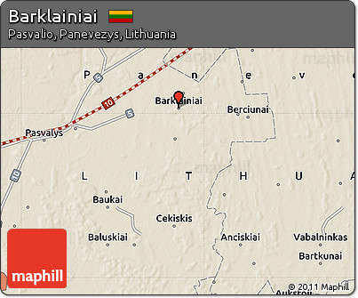 Shaded Relief Map of Barklainiai