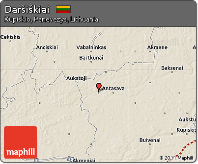 Shaded Relief Map of Daršiškiai