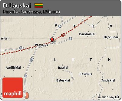 Shaded Relief Map of Diliauskai