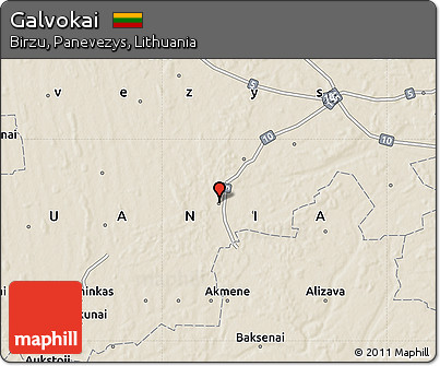 Shaded Relief Map of Galvokai