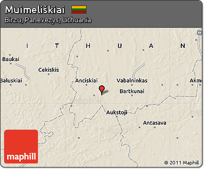 Shaded Relief Map of Muimeliškiai
