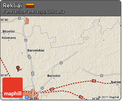 Shaded Relief Map of Rekliai