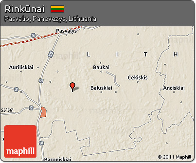 Shaded Relief Map of Rinkūnai