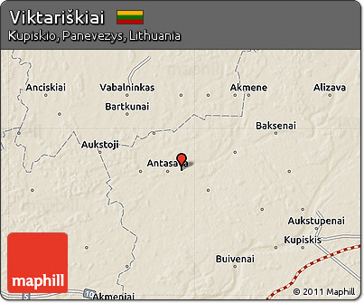 Shaded Relief Map of Viktariškiai