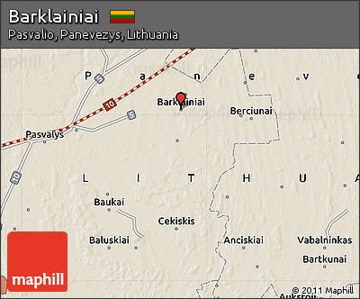 Shaded Relief Map of Barklainiai