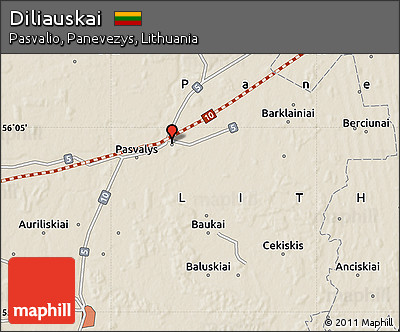 Shaded Relief Map of Diliauskai
