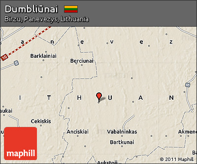 Shaded Relief Map of Dumbliūnai