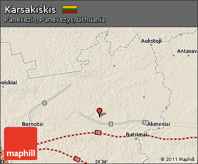 Shaded Relief Map of Karsakiškis