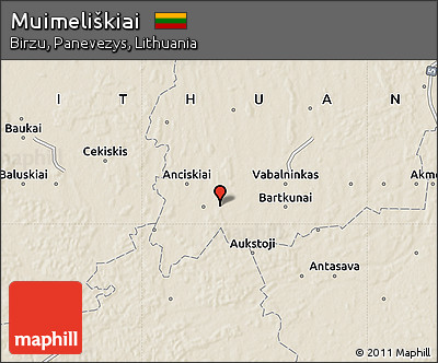 Shaded Relief Map of Muimeliškiai