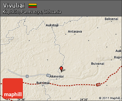 Shaded Relief Map of Vivuliai