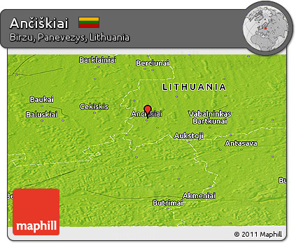 Physical Panoramic Map of Ančiškiai