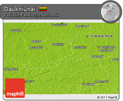Physical Panoramic Map of Daukniūnai