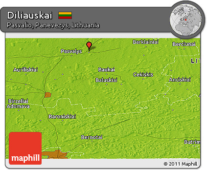 Physical Panoramic Map of Diliauskai