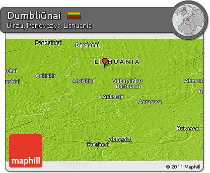 Physical Panoramic Map of Dumbliūnai
