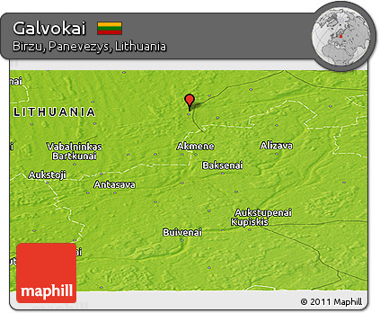 Physical Panoramic Map of Galvokai