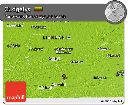 Physical Panoramic Map of Gudgalys