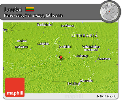 Physical Panoramic Map of Laužai