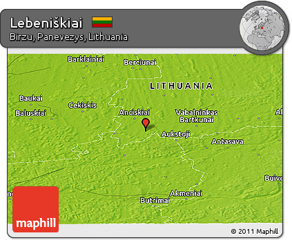 Physical Panoramic Map of Lebeniškiai