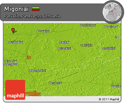 Physical Panoramic Map of Migoniai