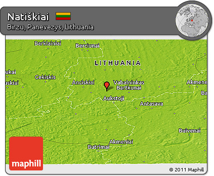 Physical Panoramic Map of Natiškiai