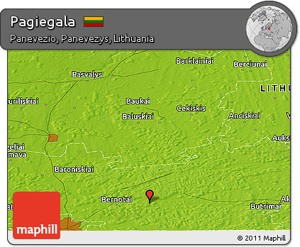 Physical Panoramic Map of Pagiegala