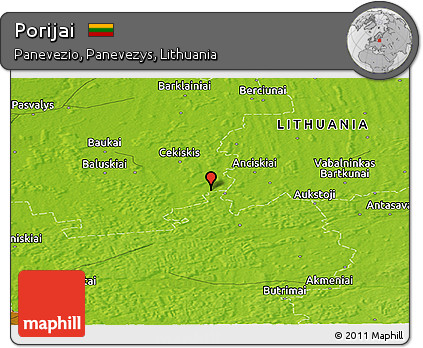 Physical Panoramic Map of Porijai