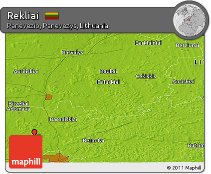 Physical Panoramic Map of Rekliai