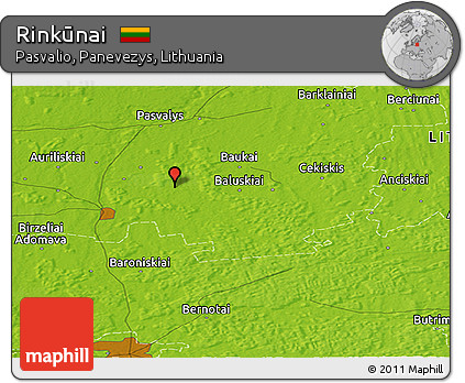 Physical Panoramic Map of Rinkūnai
