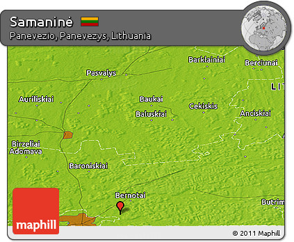 Physical Panoramic Map of Samaninė