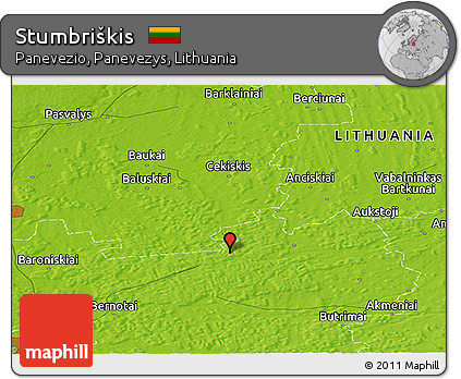 Physical Panoramic Map of Stumbriškis