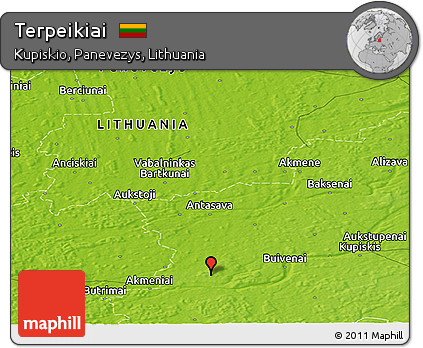 Physical Panoramic Map of Terpeikiai