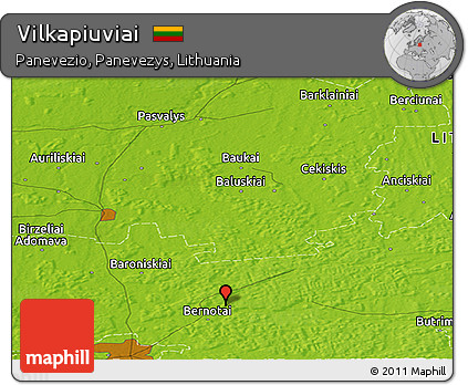 Physical Panoramic Map of Vilkapiuviai