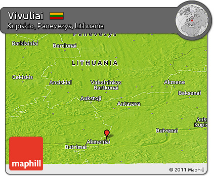 Physical Panoramic Map of Vivuliai