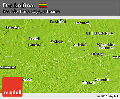 Physical Panoramic Map of Daukniūnai