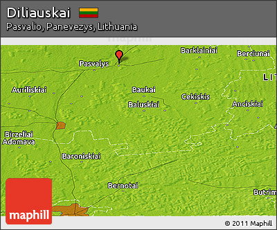 Physical Panoramic Map of Diliauskai
