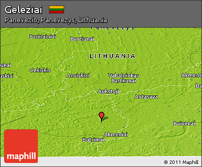 Physical Panoramic Map of Geležiai
