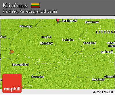 Physical Panoramic Map of Krinčinas
