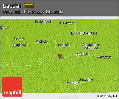 Physical Panoramic Map of Laužai