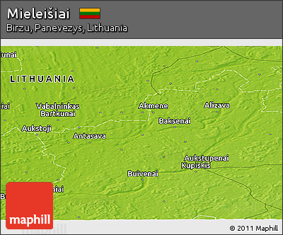 Physical Panoramic Map of Mieleišiai