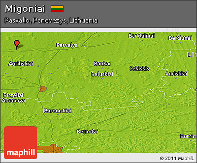 Physical Panoramic Map of Migoniai
